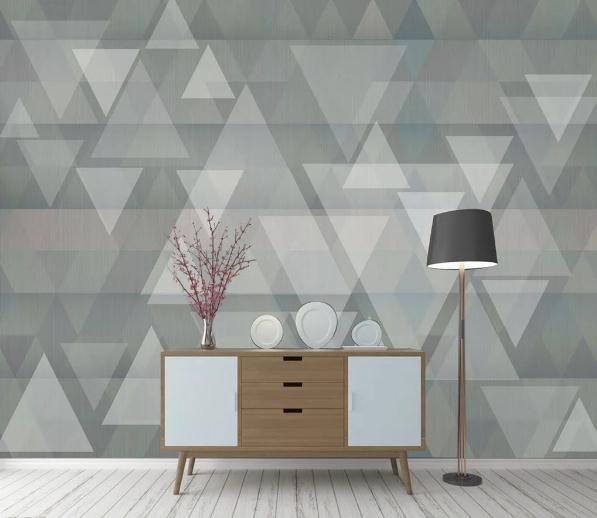 3D Nordic Geometry Graphical Triangle Wall Mural Wallpaperpe  465- Jess Art Decoration