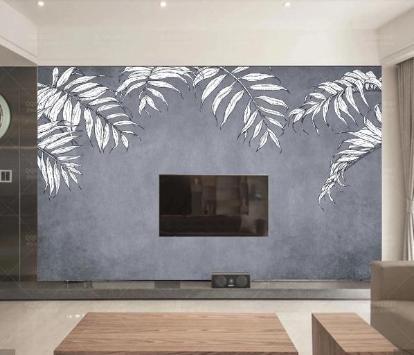 3D Nordic Black White Plant Wall Mural Wallpaperpe  322- Jess Art Decoration
