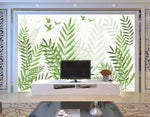 3D Nordic Simplicity Hand drawing Leaves Birds Wall Mural Wallpaperpe 175- Jess Art Decoration