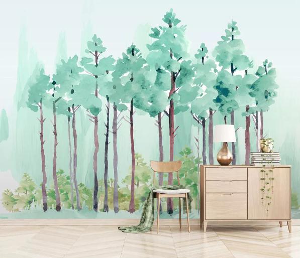 3D Nordic Simplicity Hand drawing Plant Wall Mural Wallpaperpe 181- Jess Art Decoration