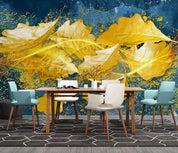 3D Nordic Simplicity Oil Painting Gold Leaves Wall Mural Wallpaperpe 145- Jess Art Decoration