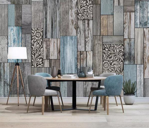 3D Nordic Retro Wooden Wall Mural Wallpaperpe 150- Jess Art Decoration