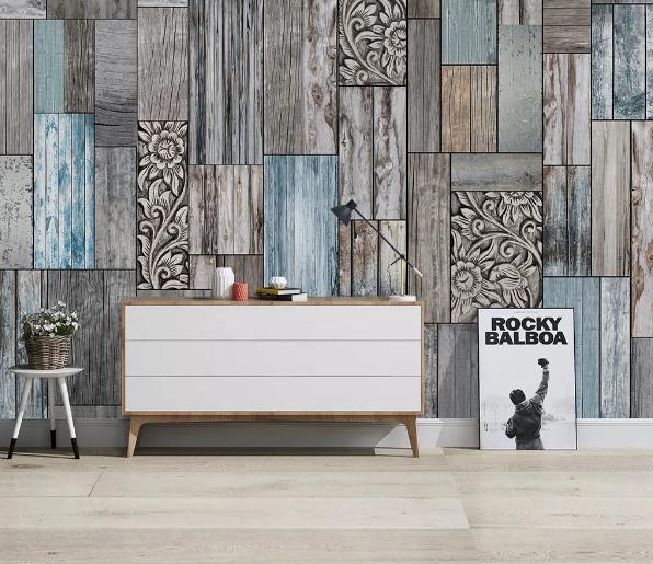 3D Nordic Retro Wooden Wall Mural Wallpaperpe 150- Jess Art Decoration