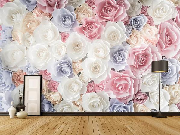 3D Nordic Fresh Color Flowers Wall Mural Wallpaperpe  472- Jess Art Decoration