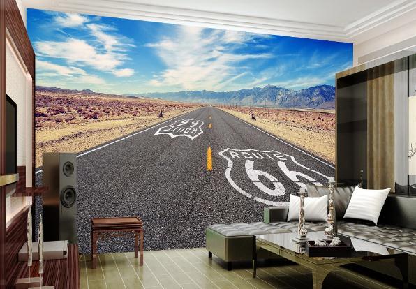 3D Highway 66 Wall Mural Wallpaperpe  210- Jess Art Decoration