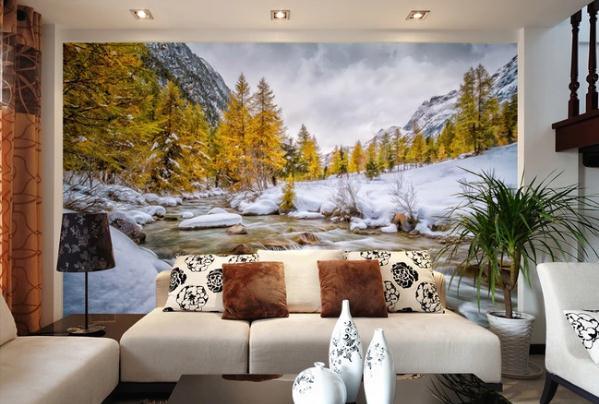 3D Mountain Forest Valley Stream Scenery Wall Mural Wallpaperpe  487- Jess Art Decoration