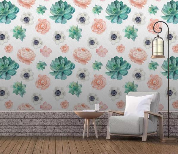3D Nordic Fresh Flowers Wall Mural Wallpaperpe 125- Jess Art Decoration