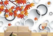 3D Pattern Plant Maple Leaf Ring Wall Mural Wallpaper LLL 1257- Jess Art Decoration