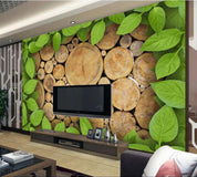3D Plant Wood Leaf Wall Mural Wallpaper LLL 1358- Jess Art Decoration