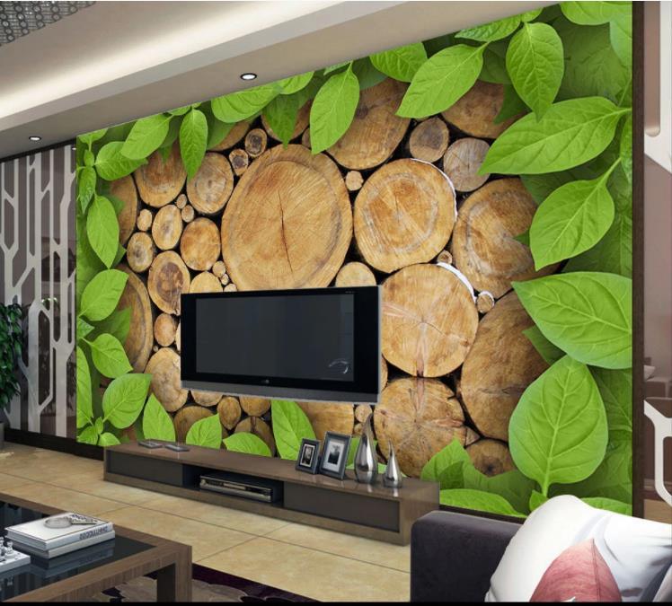 3D Plant Wood Leaf Wall Mural Wallpaper LLL 1358- Jess Art Decoration