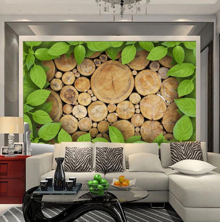 3D Plant Wood Leaf Wall Mural Wallpaper LLL 1358- Jess Art Decoration