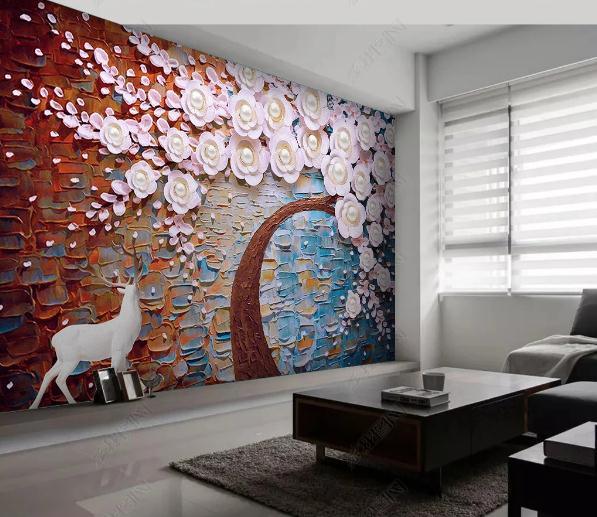 3D Nordic Fresh Simplicity Flowers Wall Mural Wallpaperpe 6- Jess Art Decoration