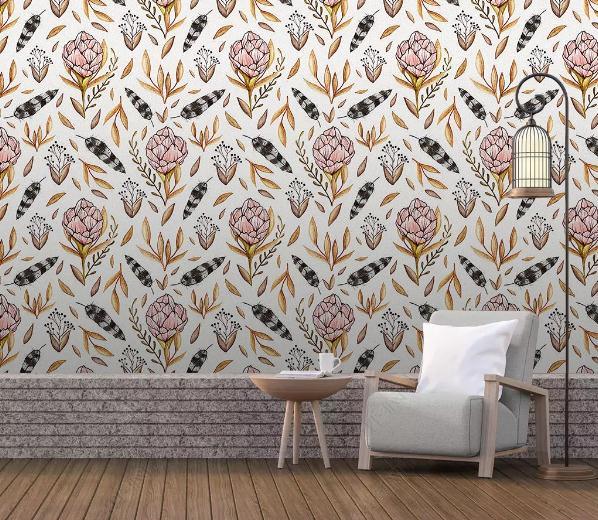 3D Nordic Fresh Simplicity Flowers Wall Mural Wallpaperpe 9- Jess Art Decoration