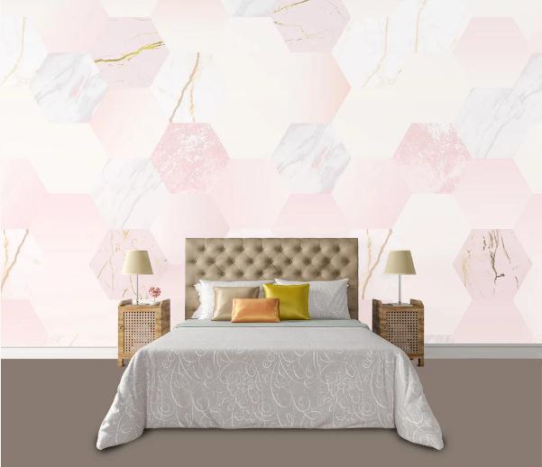 3D Pink Geometry Graphical Wall Mural Wallpaperpe 43- Jess Art Decoration