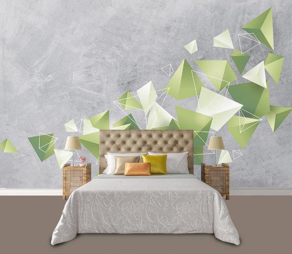 3D Solid Geometry Graphical Wall Mural Wallpaperpe 491- Jess Art Decoration
