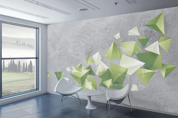 3D Solid Geometry Graphical Wall Mural Wallpaperpe 491- Jess Art Decoration