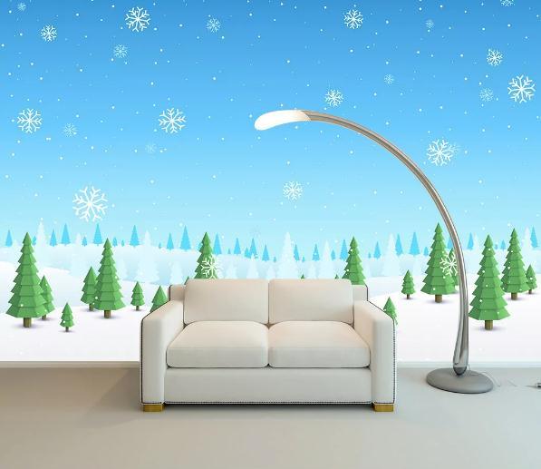3D Cartoon Forest Snow Scenery Wall Mural Wallpaperpe 340- Jess Art Decoration