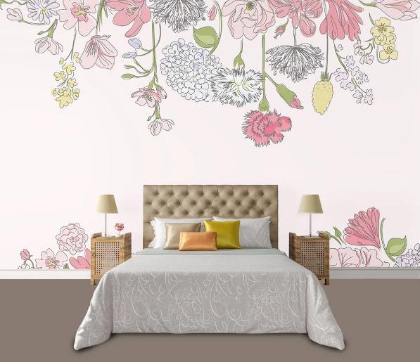3D Nordic Fresh Flowers Wall Mural Wallpaperpe 145- Jess Art Decoration