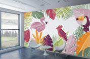 3D Tropical Scenery Flamingo Wall Mural Wallpaperpe 34- Jess Art Decoration