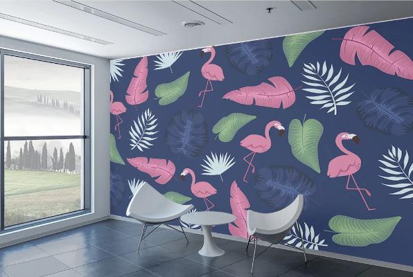 3D Tropical Scenery Flamingo Wall Mural Wallpaperpe 33- Jess Art Decoration