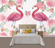 3D Tropical Scenery Flamingo Rose Wall Mural Wallpaperpe 35- Jess Art Decoration