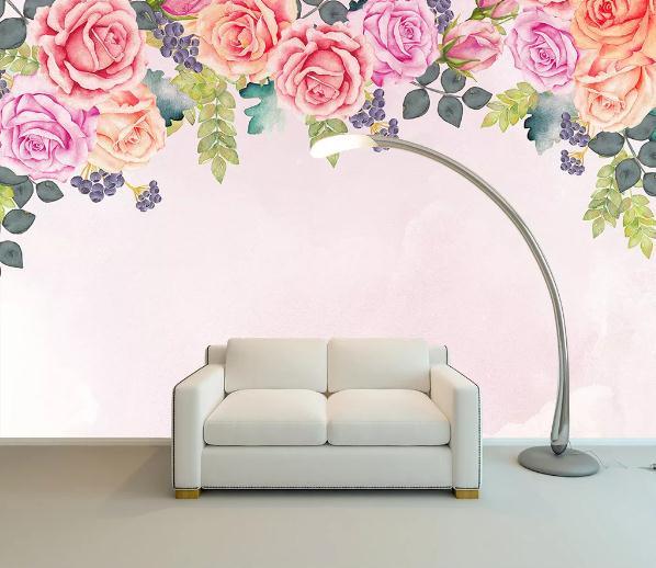 3D Nordic Fresh Flowers Wall Mural Wallpaperpe 108- Jess Art Decoration