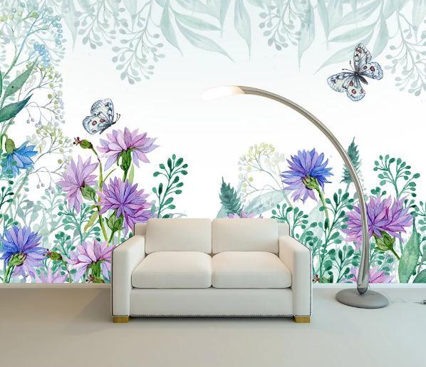 3D Nordic Fresh Flowers Wall Mural Wallpaperpe 122- Jess Art Decoration