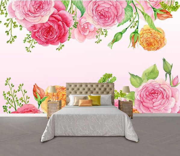 3D Nordic Fresh Flowers Wall Mural Wallpaperpe 132- Jess Art Decoration