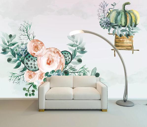 3D Nordic Fresh Flowers Wall Mural Wallpaperpe 138- Jess Art Decoration