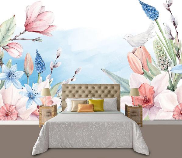 3D Nordic Fresh Flowers Wall Mural Wallpaperpe 136- Jess Art Decoration