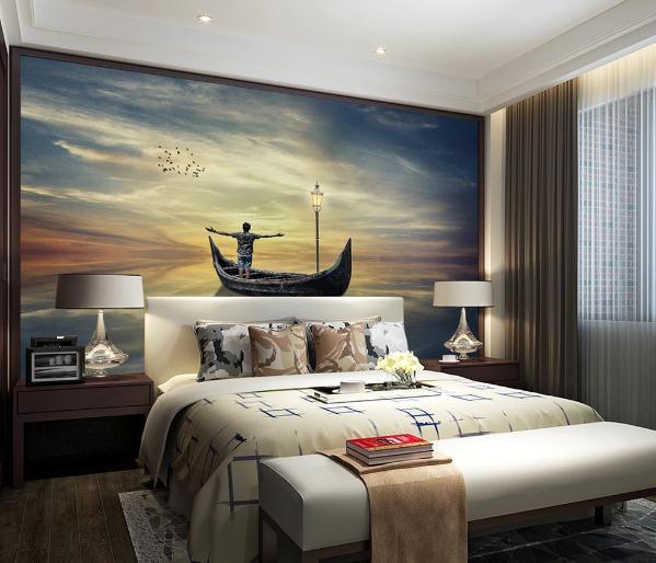 3D Sea Boat Scenery Wall Mural Wallpaperpe 486- Jess Art Decoration