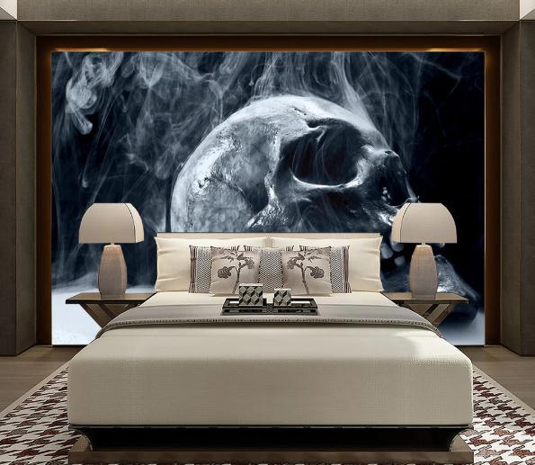 3D Skull Wall Mural Wallpaperpe 457- Jess Art Decoration
