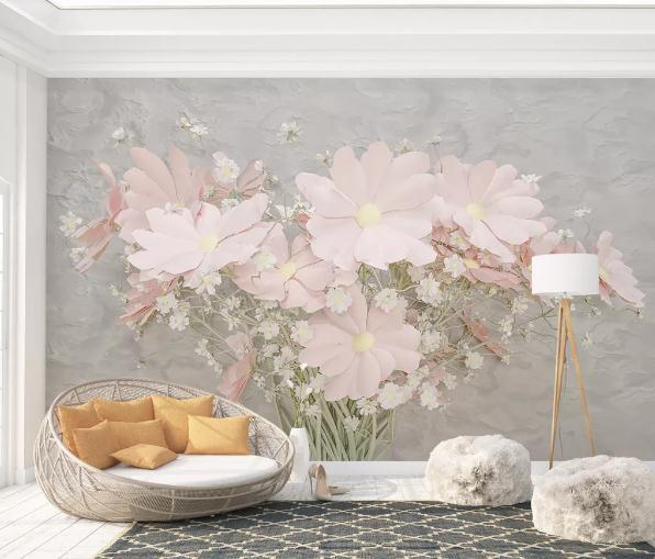 3D Nordic Fresh Flowers Wall Mural Wallpaperpe 162- Jess Art Decoration