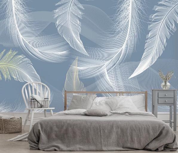 3D Nordic Hand drawing Feathers Wall Mural Wallpaperpe 20- Jess Art Decoration