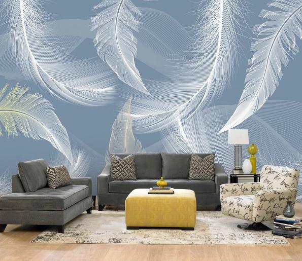 3D Nordic Hand drawing Feathers Wall Mural Wallpaperpe 20- Jess Art Decoration