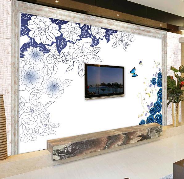 3D Nordic Fresh Flowers Wall Mural Wallpaperpe 134- Jess Art Decoration