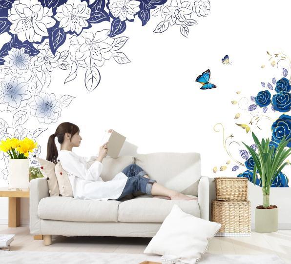 3D Nordic Fresh Flowers Wall Mural Wallpaperpe 134- Jess Art Decoration