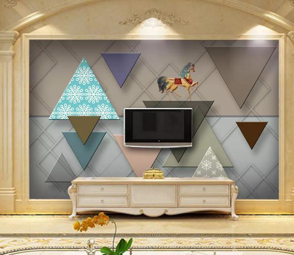 3D Nordic Fresh Simplicity Triangle Wall Mural Wallpaperpe 14- Jess Art Decoration