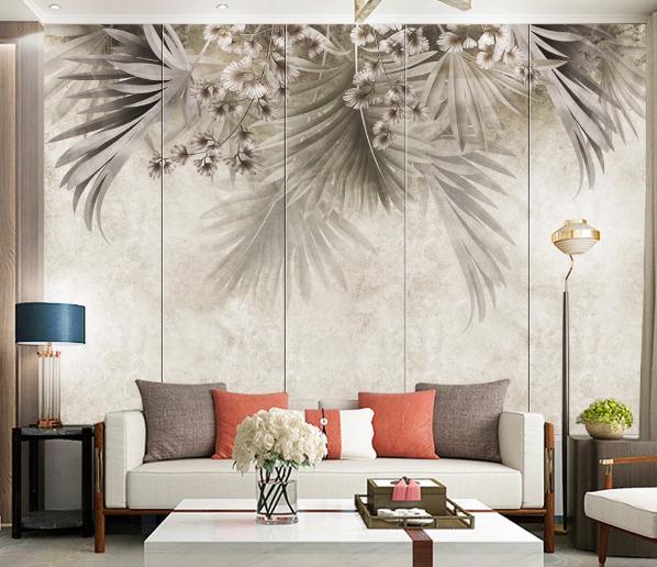 3D Nordic Fresh Simplicity Leaves Wall Mural Wallpaperpe 5- Jess Art Decoration