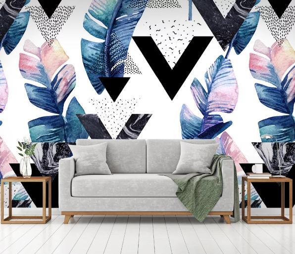 3D Nordic Fresh Simplicity Leaves Wall Mural Wallpaperpe 3- Jess Art Decoration