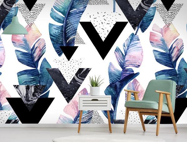 3D Nordic Fresh Simplicity Leaves Wall Mural Wallpaperpe 3- Jess Art Decoration