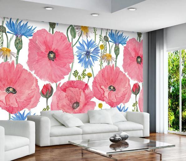 3D Nordic Fresh Simplicity Flowers Wall Mural Wallpaperpe 7- Jess Art Decoration