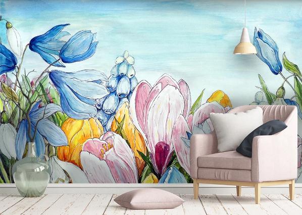 3D Nordic Fresh Simplicity Flowers Wall Mural Wallpaperpe  8- Jess Art Decoration