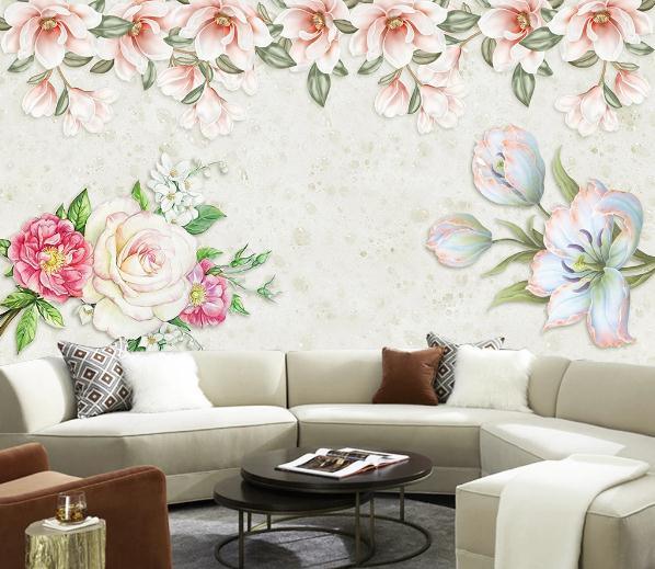 3D Nordic Fresh Flowers Wall Mural Wallpaperpe 117- Jess Art Decoration