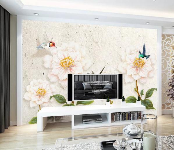 3D Nordic Fresh Flowers Wall Mural Wallpaperpe 87- Jess Art Decoration