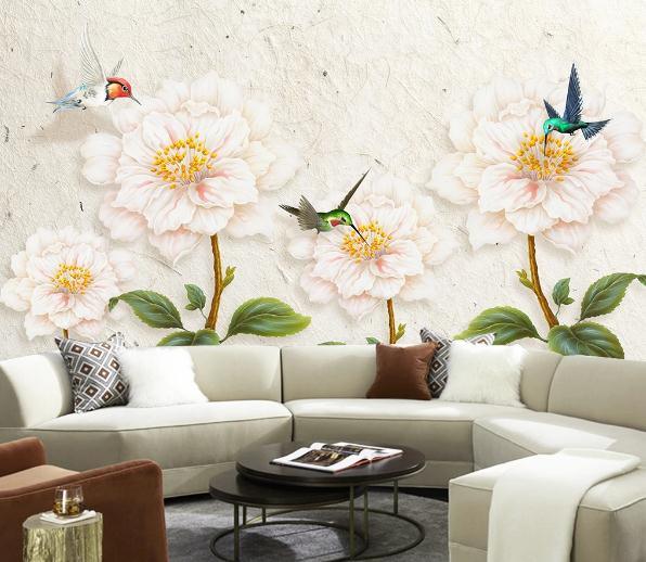 3D Nordic Fresh Flowers Wall Mural Wallpaperpe 87- Jess Art Decoration
