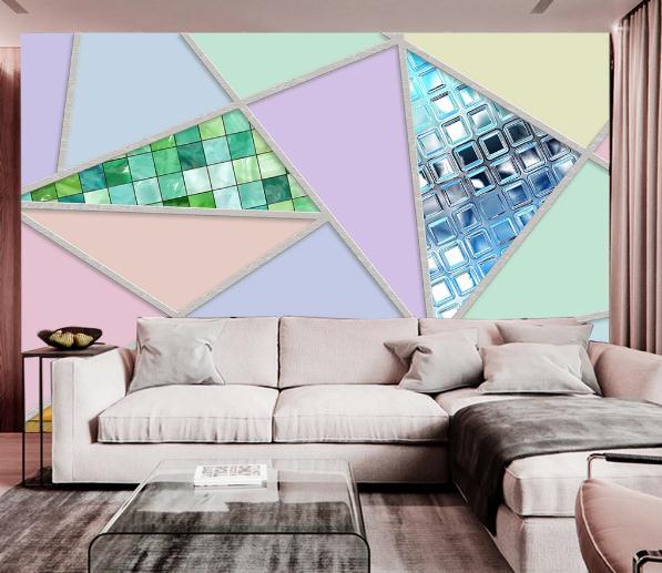 3D Triangle Geometry Graphical Background Wall Mural Wallpaperpe 54- Jess Art Decoration