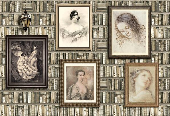 3D Retro Classic Bookshelf Wall Mural Wallpaperpe 468- Jess Art Decoration