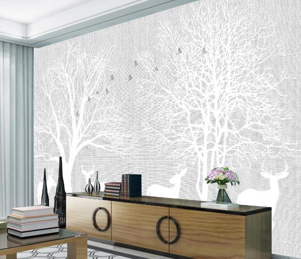 3D Nordic Fresh Simplicity Forest Reindeer Wall Mural Wallpaperpe 11- Jess Art Decoration