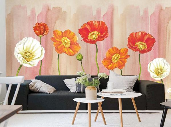 3D Nordic Fresh Flowers Wall Mural Wallpaperpe 159- Jess Art Decoration